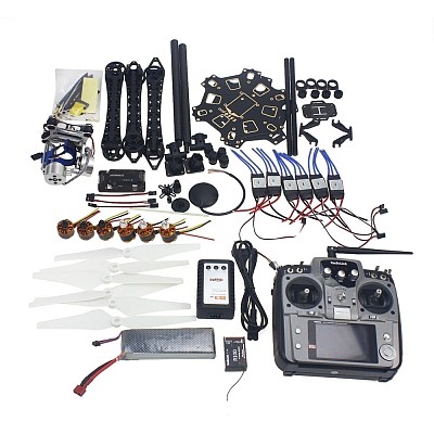 Full Set RC Drone 6-axis Aircraft Kit HMF S550 Frame 6M GPS APM 2.8 Flight Control AT10 Transmitter Gimbal Camera Mount