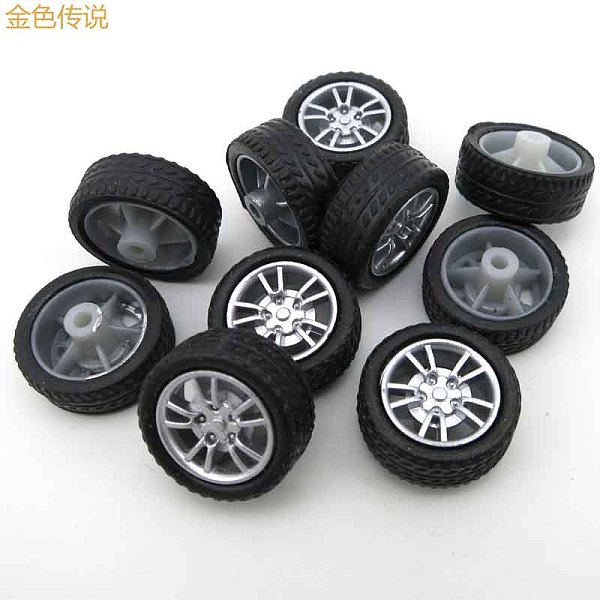 JMT 2 * 16MM Rubber Wheel Four Wheel Drive Diy Small Production Of Plastic Wheel Model 10pcs included
