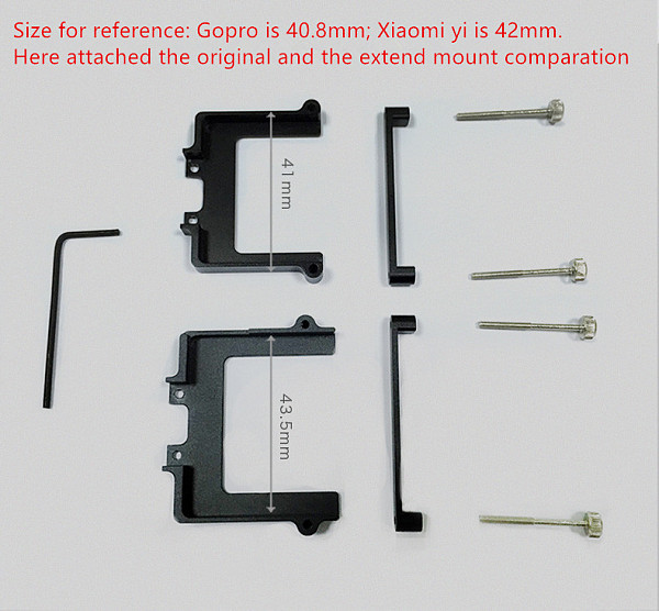 Extend Mount Change Replacement for Xiaomi Yi Sj4000 AEE Cameras from Gopro Cam with Feiyu FY WG Wearable Gimbal