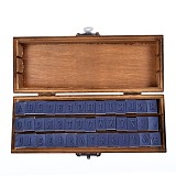 8492TW Vintage 42pcs Wooden Rubber Stamps Box Case Schoolbook Uppercase Letters Number Craft Typewriter Gift