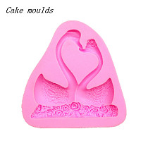 F15229 Couple Swan Shape Fondant Cake Molds Silicone 3D Moulds Bakeware Sugar Craft Tools for Decorating Wedding Bakewar