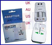 US AU EU UK socket AC Power Charger Adaptor , All in one Universal International Travel Plug Adapter