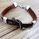 1 Piece Vintage Punk Artificial Leather Alloy Bracelet Charm Bracelet for Man Boy F14979