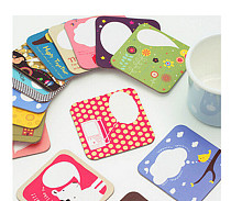 F04712 Cute Illustration Style Cardboard Paper Coffee Tea Bar Cup Mat Pad Cushion Message Board