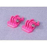 2Pcs Quick-Release Flat Surface Buckle Mount Plastic QD   Basic Clip Pink for Gopro All Models Camera