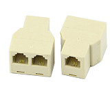 1 to 2 Junction Box Connector Splitter Extender Plug Adapter For Telephone Cord Fax