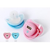 Baby Pacifier Shaped Soft Safe Digital LCD Nipple Thermometer for Children Temperature & Fever Alarm Blue/Pink Optional