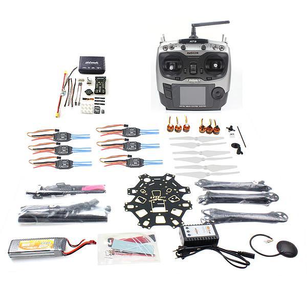 Hexacopter 6-axle Aircraft Kit HMF S550 Frame PXI PX4 Flight Control 920KV Motor GPS AT9 Transmitter 9443 Props