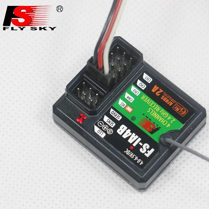 FlySky FS-IA4B 2.4G 4CH Receiver Support Data Backhaul PPM Output iBus Port for FS i4 i6 i10 iT4S Transmitter RC Car Boa