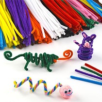 100pcs Plush Sticks Children's Educational DIY materials shilly-stick Toys handmade art and craft include Electronic tut