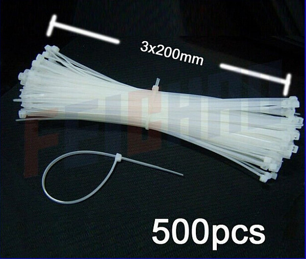 F01911 500pcs 3mm*200mm Nylon Fasten wire,Cable Tie Zip Self Locking wrap For RC Heli model Toy