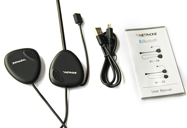 S14038 Vnetphone Motorcycle Helmet Bluetooth Wireless Intercom Motorbike Hands Free Stereo Headset 2 Riders Interphone