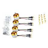 F02015-AD 4 Pcs A2212 1000KV Brushless Outrunner Motor W/ Mount with 12 Pairs 3.5MM Banana Plug ( Male and Female) Solde