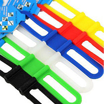 F07024 Bicycle Light Bandage High Elastic Silicone Straps Tie for Outdoor Sports Color Random