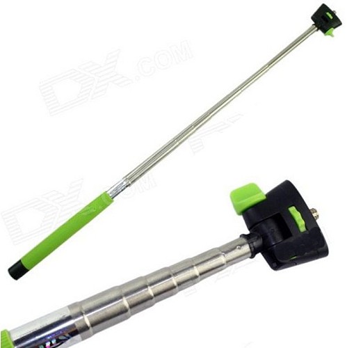 Wireless Bluetooth Handheld Self-Timer Selfie Tripod Green w/ Clamp for Andriod IOS4 Smart Mobile Phone Green