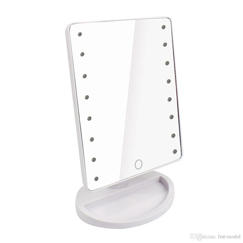 16 LEDs Verlichte Spiegel Tafelblad Aanrecht Cosmetische Spiegel Make Spiegel Verstelbare Touch Draagbare Tafe
