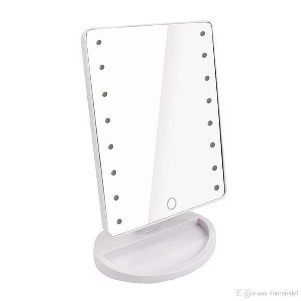 16 LEDs Verlichte Spiegel Tafelblad Aanrecht Cosmetische Spiegel Make Spiegel Verstelbare Touch Draagbare Tafe