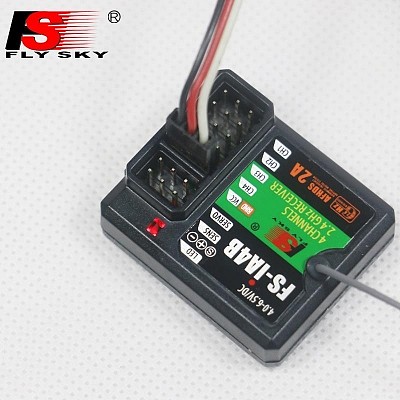 FlySky FS-IA4B 2.4G 4CH Receiver Support Data Backhaul PPM Output iBus Port for FS i4 i6 i10 iT4S Transmitter RC Car Boa