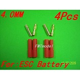 4.0mm banana plug with housing cover For Rc Helicopter ESC Battery