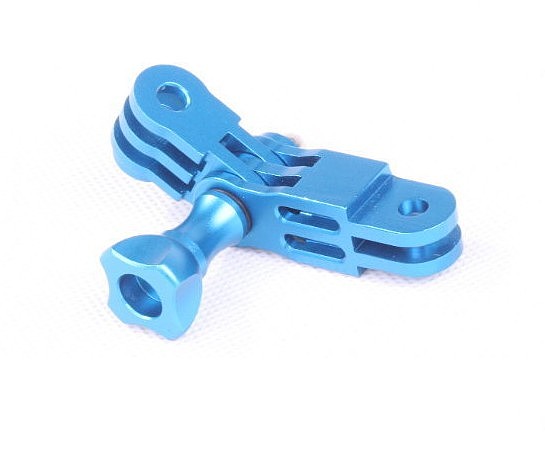 OEM CNC Aluminum Three-Way Pivot Arm Mount Adapter Blue for Gopro HD Hero 3 2 Camera