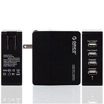 DCX-4U Portable 4 Ports USB HUB 5V 2.4A / 5V 1.0A AC Wall Charger with Smart Charging Technology ORICO