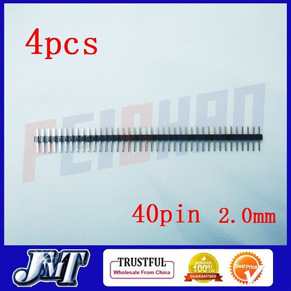 4PCs 2.0mm 40pin Straight Male Pin Header Strip , circuit board ,PCB , LED ,Computer ,Electricity meter