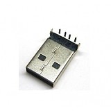 10Pcs Straight Solder USB Type A Male Plug Jack Socket Connector Black
