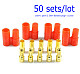 50 sets 3.5mm Banana Gold Bullet Connector Plug with Housing for ESC Lipo Battery Motor