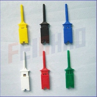 6pcs 6 colors small Test Hook Clip Grabber Single Probe for PCB SMD IC