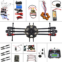 Full Set 6-axis Aircraft Kit Helicopter Drone Tarot 680PRO Frame 700KV Motor GPS APM 2.8 Flight Control 6CH Transmitter