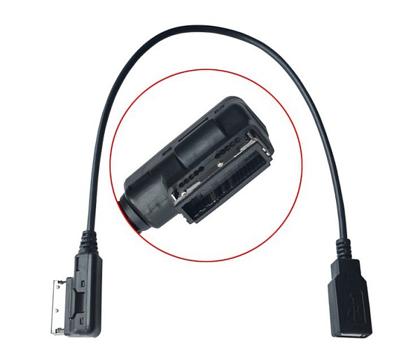 F18478 Car AMI MDI MMI to USB MP3 Music Interface Adapter Cable AUX Cord for Audio Charging