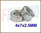 Wholesale F00837-2 2pcs/lot 4x7x2.5 MM Double Metal Shield Bearing For All Align Trex 450 RC Helicopter Toy Plane Model