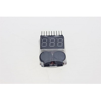 100Pcs 2 IN 1 Lipo Battery Voltage Tester Volt Meter Indicator Checker Dual   Speaker 1S-8S Low Voltage Buzzer Alarm 2S