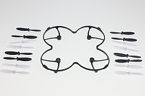 F08568-A Protection Cover Blades Guard Black with 4 sets H107-A02 Blades Propeller for Hubsan X4 H107L Quadcopter+freesh