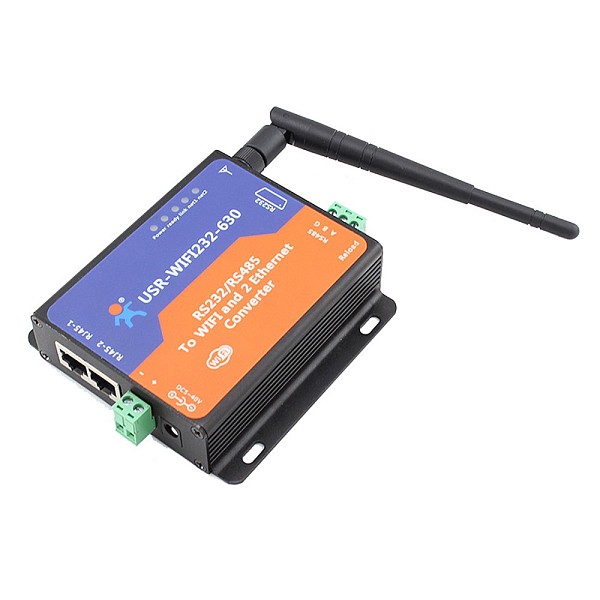 1 piece Serial Rs 232 Rs485 to WIFI and Ethernet Server Converter, 2 TCP/IP port