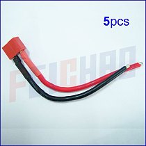 F01895-5 5 pieces Deans style T plug Female Connector 14AWG Silicone Wire Cable