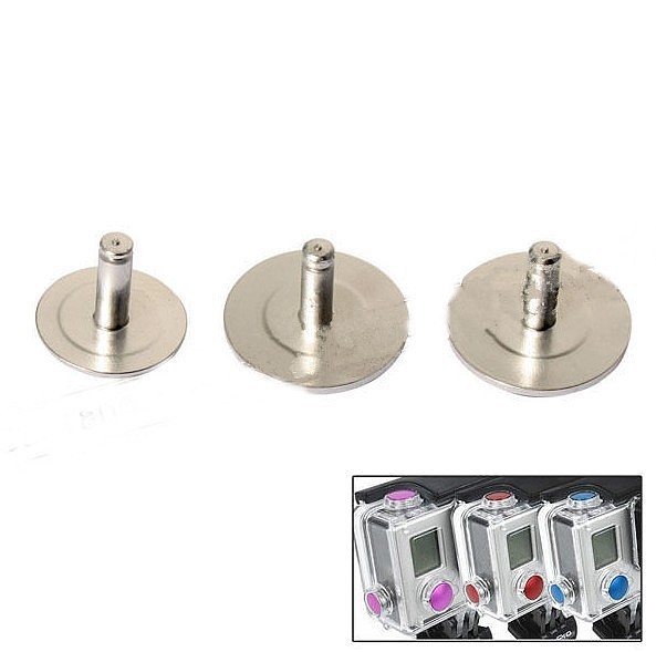 3pcs Aluminum Anodized Color Button Individual DIY Modified Buttons Set For Gopro Hero 3Plus Color Silver