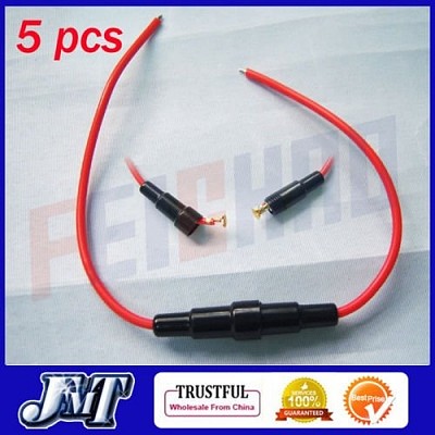 5pcs 5x20mm 20AWG AGC Fuse Holder In-line Screw type with Wire Cable