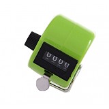 1Pcs Plastic 4 Digit Number Figure Display Manual Hand Tally Mechanical Palm Clicker Counter - Green