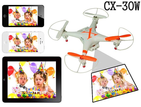 CX-30w 4CH Wifi Real Time Video RC Quadcopter 6 Axis Gyro Camera 360 Rotating RTF Drone Cheerson