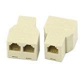F04686 1 to 2 Junction Box Connector Splitter Extender Plug Adapter For Telephone Cord Fax