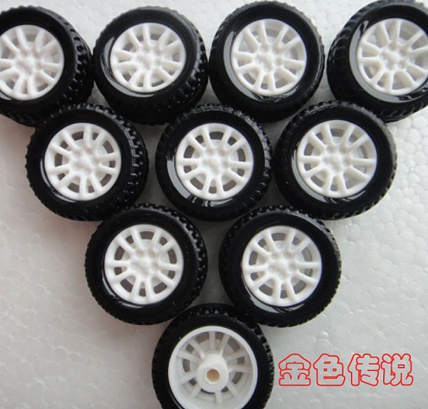 JMT 10Pcs 20*8*1.9mm Rubber Hollow Tire Car Wheel Model Wheels DIY Toy Accessories for Car