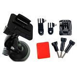 Bracket holder Suction Cup Camera Mount + Side Mount + Curved Adhesive Mount for GoPro HD Hero 3 2 1