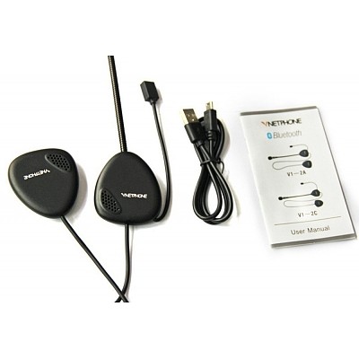S14038 Vnetphone Motorcycle Helmet Bluetooth Wireless Intercom Motorbike Hands Free Stereo Headset 2 Riders Interphone