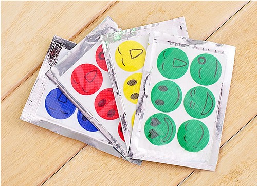 F14842 120PCS Smiling Face Drive Midge Mosquito Killer Cartoon Anti Mosquito Repeller Sticker Mosquito Repellent Patch