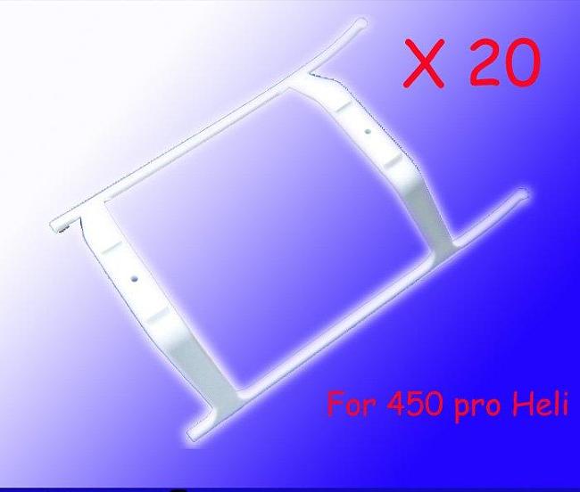 20pcs/lot White Plastic Landing Skid Set (one hole) As H45050 Landing gear,TREX 450 PRO RC Helicopter