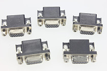 5Pcs DR15 90 Degree Bending Pin 3 Rows Male Plug 15-pin D-sub Connector VGA Socket Adapter