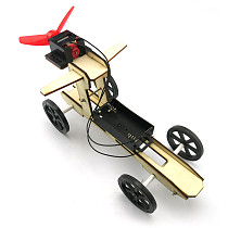 DIY Assembled Wooden Wind Car Puzzles Toys Science Model Toys For Kid Learning 4WD Smart Robot Car Tank Chassis RC Toy