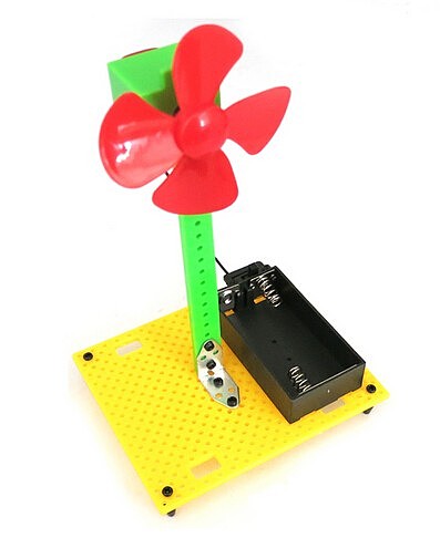 Four-Leaf Multicolor Plastic Propeller Fan Model DIY Science and Technology Paddle Fan Windmill Model Puzzle