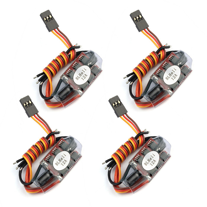 4pcs RW.RC BLHELI 12A Brushless ESC BLHELI 14.2 Speed Controller 2-3S For 160-250 Multiple Rotors FPV DIY RC Drone Quadc